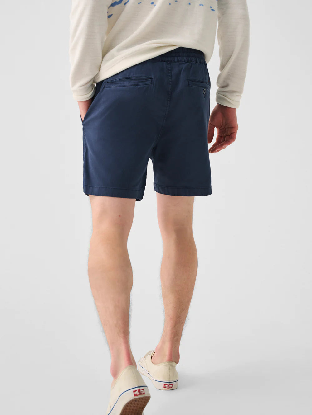 Faherty Essential Drawstring Short 6.5 Washed Navy