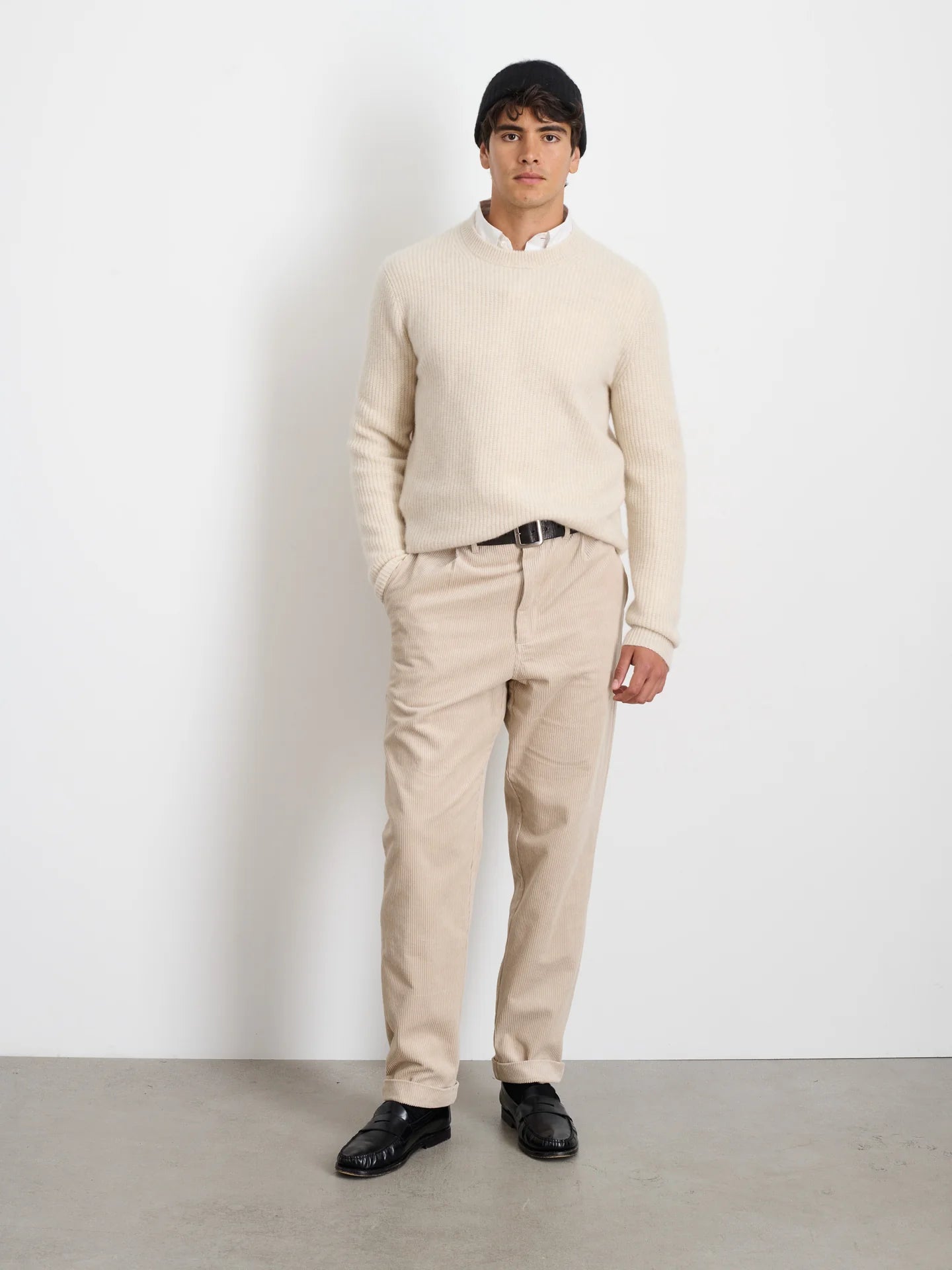 Alex Mill Jordan Sweater in Washed Cashmere Heather Ecru