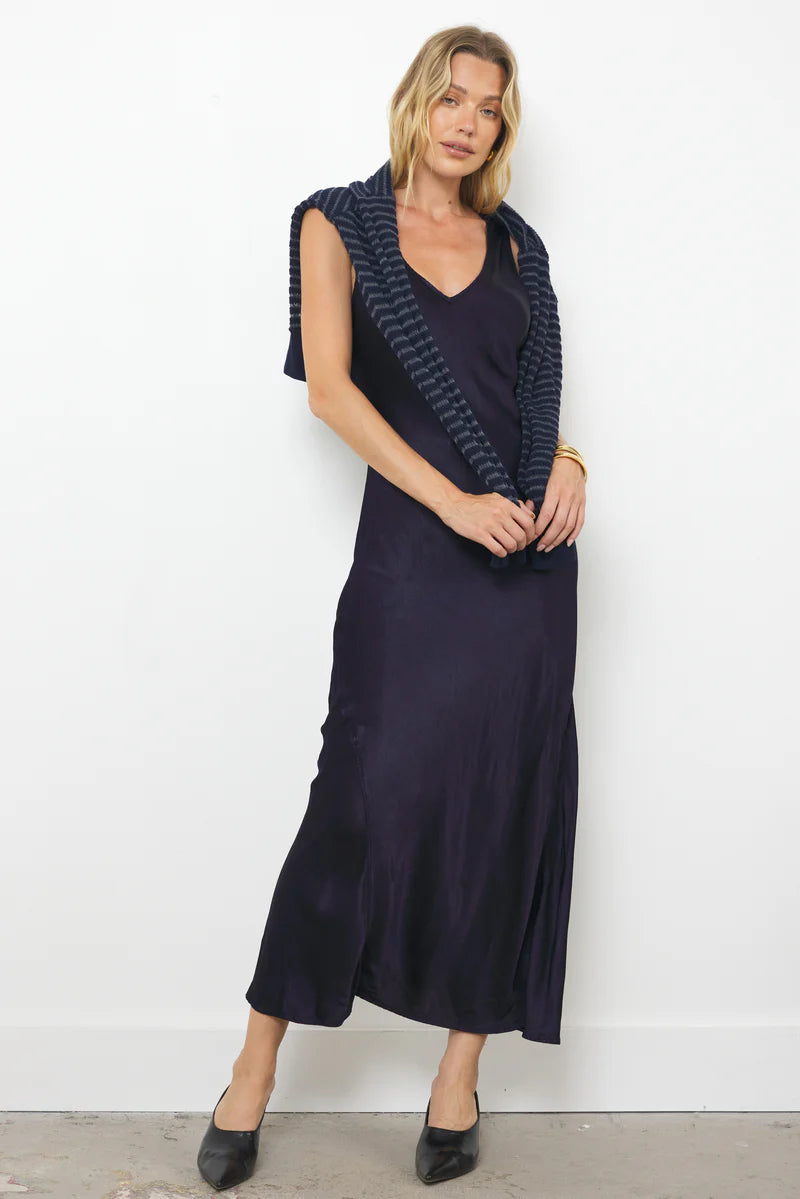 LA Made Wynn Silky Maxi Dress Dark Night