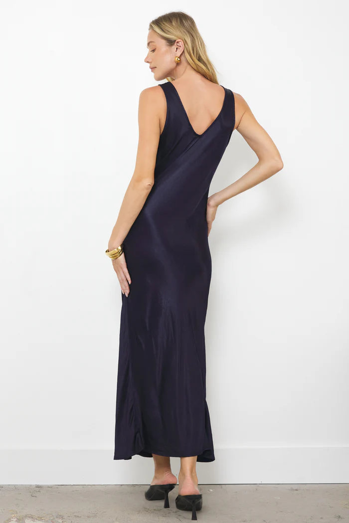 LA Made Wynn Silky Maxi Dress Dark Night