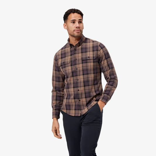 Mizzen + Main Upstate Flannel Caribou Brown Plaid