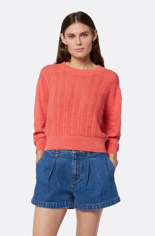 Joie Charlotte L/S Cotton Sweater Spiced Coral