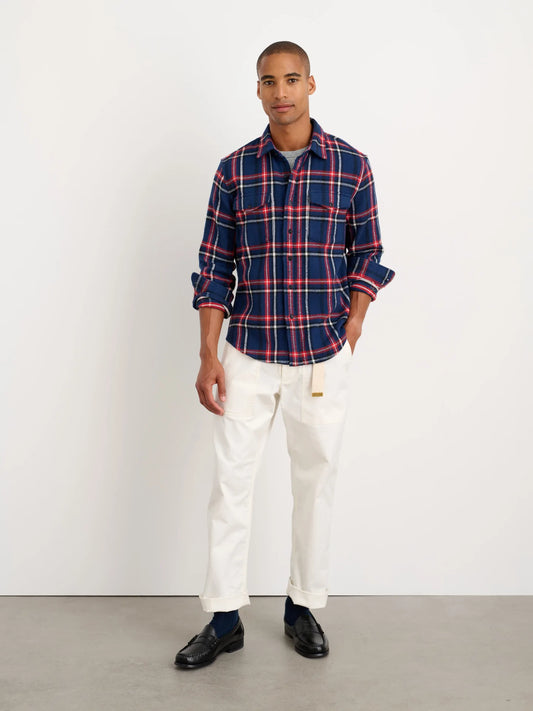 Alex Mill Frontier Shirt in Navy/Red Flannel Plaid