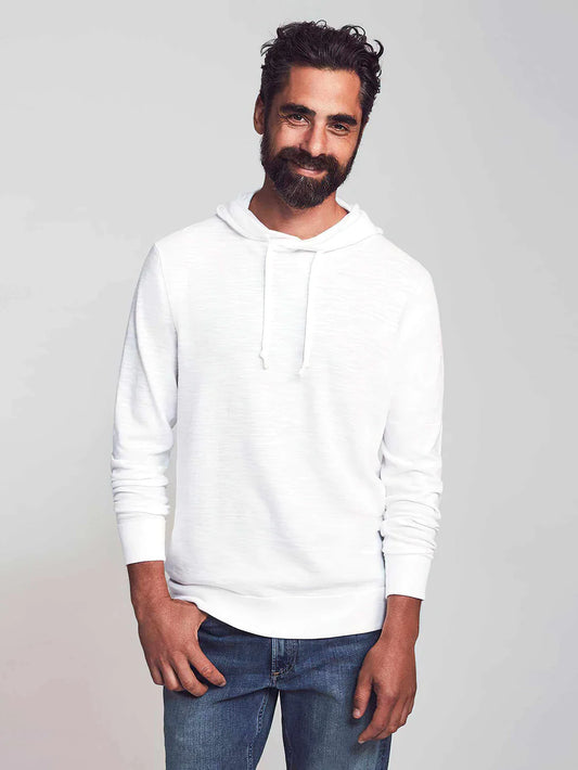 Faherty Slub Cotton Hoodie White